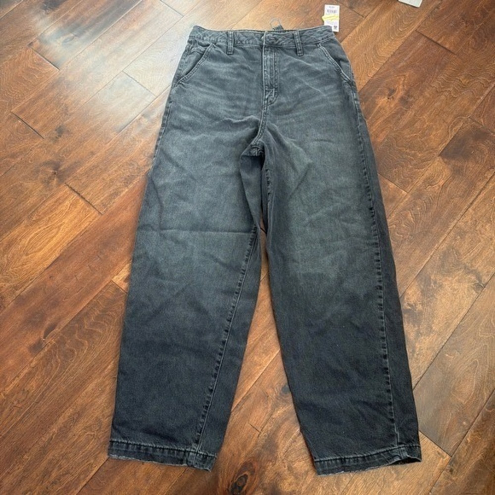 Wild Fable Womens Mid Rise Baggy Baggy Skater Black Denim Jeans Size 2 NEW